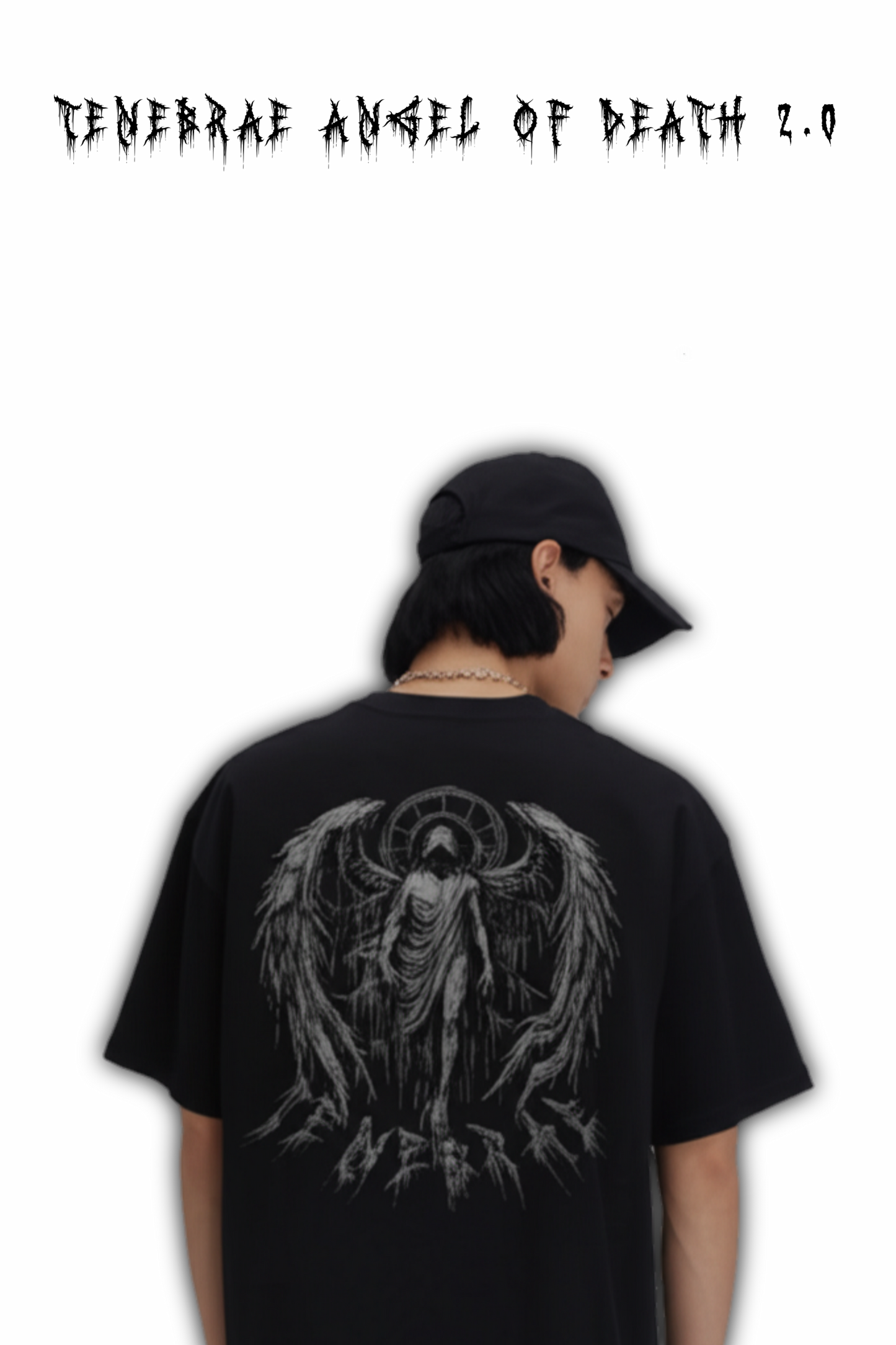 Tenebrae Angel Of Death 2.0 | Casual Wear Black Crew Tshirt