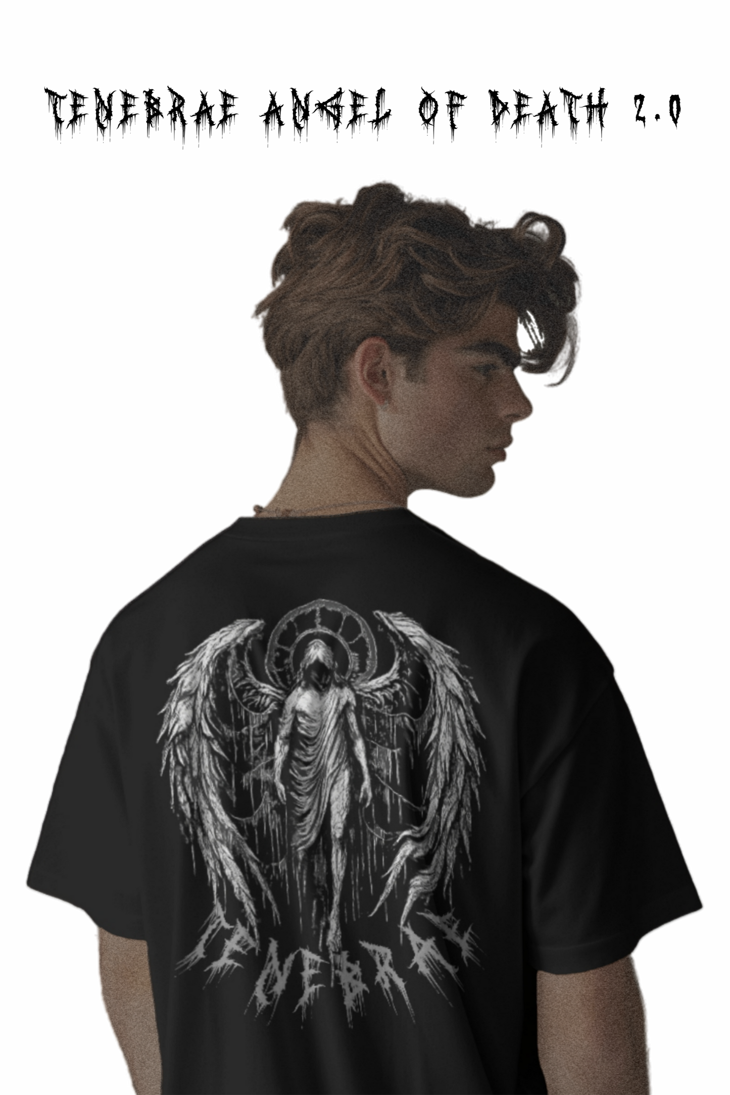 Tenebrae Angel Of Death 2.0 | Casual Wear Black Crew Tshirt